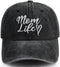 Mom Life Heart Baseball Cap for Women, Adjustable Cotton Embroidery Mama Hat...