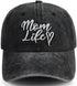 Mom Life Heart Baseball Cap for Women, Adjustable Cotton Embroidery Mama Hat...