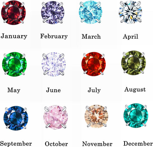 Titanium Flat Back Surgical Stainless Steel Stud Earrings for Women Men,Birthstone Stud Earrings Hypoallergenic Double Side 5A Cubic Zirconia Stud...