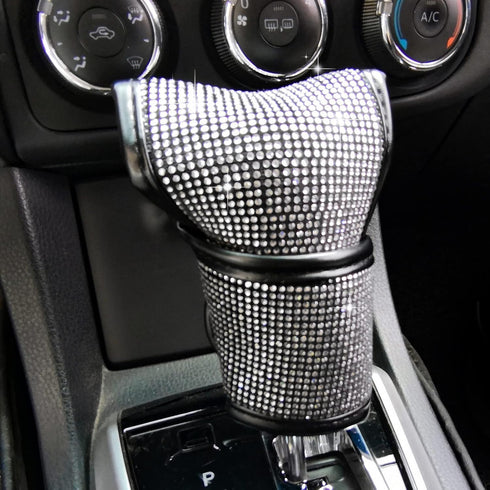 Bling Bling Auto Shift Gear Cover, Luster Crystal Auto Shift Gear Cover, Car Knob Gear Stick Crystal Glitter Bling Rhinestones Protector, Universa...