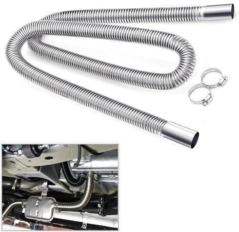 COLOR TREE 2M 2.5CM Universal Stainless Steel Exhaust Pipe Parking Air Heater Tank Diesel Gas Vent Hose Length for Car Truck...