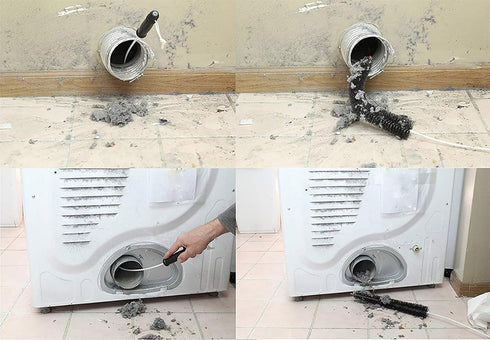 Dryer Vent Cleaner Kit 28 Inch Cleaner Lint Trap Flexible Refrigerator Coil Brush and Vacuum Hose Attachment Set for Vacuum Hoses 1 1/4 inches or ...