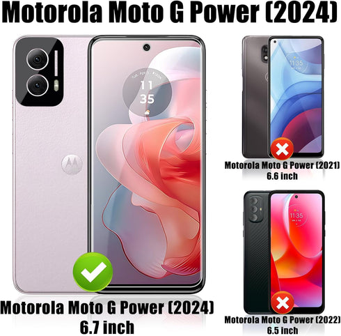TQLGY 3 Pack Screen Protector for Motorola Moto G Power 5G 2024 with 3 Pack Camera Lens Protector, Ultra HD Tempered Glass, 9H Hardness, Anti-Scra...