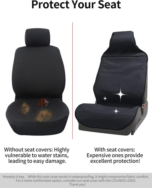 Waterproof Car Seat Cover Protector Universal Fit Front Seat Covers Non-Slip Bottom Sweatproof and Easy to Clean Automotive Accessories for Pickup...