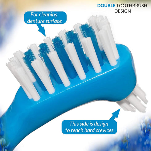 Denture Case with 2 Denture Cleaning Brushes, Retainer Case with Lid and Draining Basket for Cleaning and Storing…...