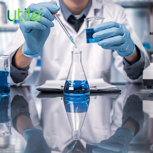 Utile Glass Erlenmeyer Flask Set, 50ml Narrow Mouth Erlenmeyer Flasks, 6pcs of Borosilicate 3.3 Glass Conical Flasks for Laboratory with Printed G...