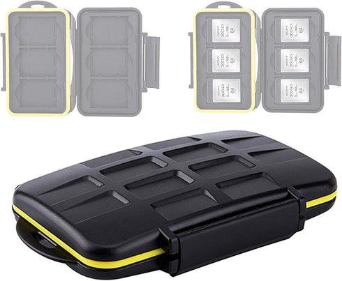 JJC MC-XQD6 Ruggard XQD Card Case, Shockproof XQD Case, Water-Resistant XQD Case Case, Rubber Sealed Ergonomic Locking Easy Carrying Memory Card C...