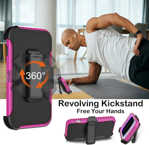 for iPhone 14 Pro Case with Belt Clip Holster,Built-in Screen Protector,Heavy Duty Shockproof Drop Protection Military Grade Rugged Durable Phone ...