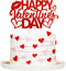 1 Pack Red Happy Valentine's Day Cake Topper Heart Love Cupcake Picks for Cake Decorations Valentine's Wedding Party Holiday Supplies...
