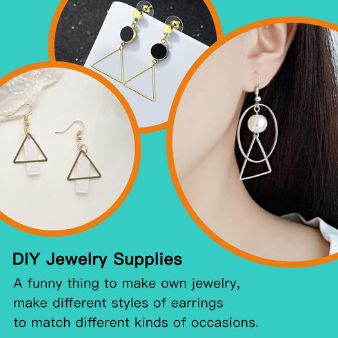 180pcs Earrings Beading Hoop 20mm Triangle Earring Hoops Beading Hoop Earrings Finding Triangle Linking Rings for DIY Jewelry Making Finding, Earr...