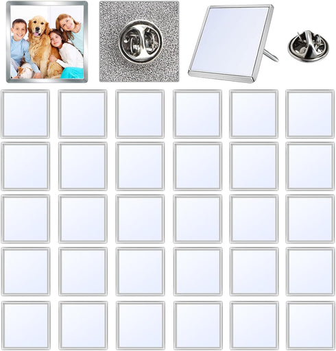 Sublimation Blank Pins DIY Button Badge, Sublimation Silver Blank Base Pins Aluminum Sheet with Butterfly Pin Backs for DIY Craft Jewelry Making L...