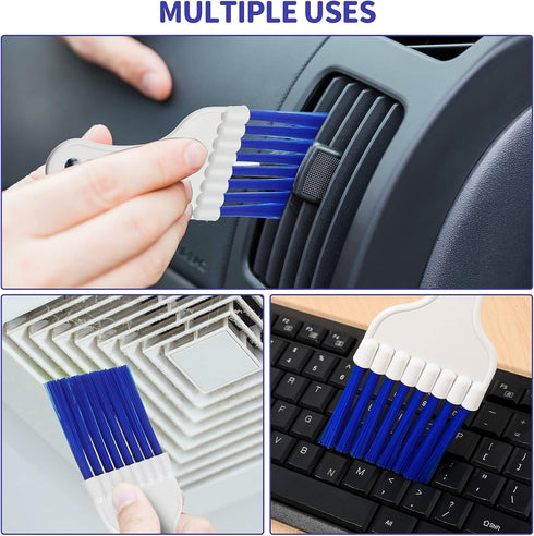 8 Packs Air Conditioner Condenser Cleaning Brush Refrigerator Coil Brush HVAC Coil Cleaner Brush Small Plastic Whisk Brush (Blue)...
