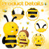 Jerify 6 Pieces Bee Plush Bee Stuffed Animal, Bees Plush with Yellow Toy, Cuddly Large Soft Bee Pillow 2 Sizes 7.87 Inches 4.72 Inches...