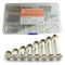 60 Sets Silver Chicago Screws Assorted Kit Screw Posts Metal Accessories Nail Rivet Chicago Button for DIY Leather Decoration Bookbinding Slotted ...