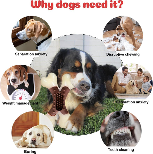 Beef Flavor Durable Nylon Bone Dog Toy for Medium and Large Breeds (Brown)...