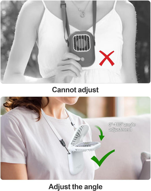 F-color Mini Handheld Fan Portable Personal Fan Rechargeable Fan Small Pocket Fan Cooling Fan Folding Power Bank Neck Travel Beach Summer Office O...