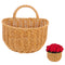 Zerodeko Trash Can Straw Woven Wastebasket Bedroom Trash Can Wall Hanging Basket Small Garbage Cans Wicker Waste Basket with Handle Countertop Tra...
