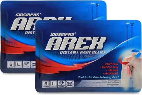 AREX Cool & Hot Pain Relieving Patch, Large 2 Pack (12 Patches Total)…...