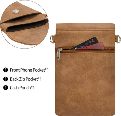 Small Crossbody Bags for Women, Leather Cell Phone Purse with Adjustable Strap, Handbags Bag for Travel Shopping...