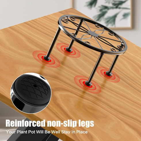 Metal Black Plant Stands?Anti-Rust Iron Plant Pot Shelf?Heavy Duty Round Supports Display Rack?Rustproof Potted Plant Holder?Corner Gardening Pump...