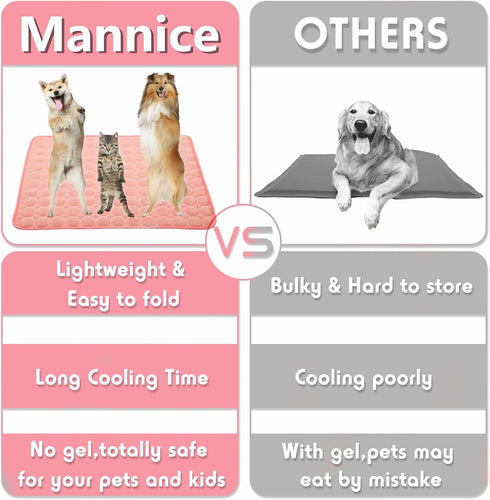Dog Cooling Mat, Pet Cooling Mat for Dogs Cooling Blanket for Dogs Dog Cooling Pad for Kennels, Crates, Cars, Indoor & Outdoor Ice Silk Cooling Ma...