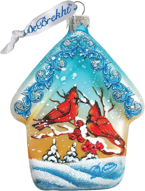 Cardinal House Glass Ornament, Keepsake Glass - Wildlife Decor - 739421 by G.DeBrekht...