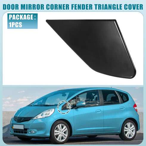 Front Left Door Mirror Corner mudguard Triangle Cover for Honda Fit 2009-2013 Plastic Black...