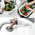 Kitchen plastic Portable 3-1n-1 Collapsible Foldable folding Silicone cutting Chopping Board., Medium, Gray and white...