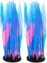 Aquarium Glowing Kelp Plant, Soft Silicone Glowing Fish Tank Decorations, Fluorescence Coral Decor for Aquarium Decor Blue 2pcs...