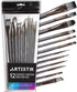 Fine Detail Paint Brush Set - (12 Piece Set) Miniature Brushes for Acrylic, Oil Watercolor, Model Craft Miniatures Painting, Paintbrushes, Profess...