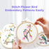 4 Sets Embroidery Kit, Art Craft Handy Sewing Set for Beginners, Hummingbird and Flower Cross Stitch Starter Kits, Chinese Traditional DIY Embroid...