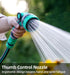 Heavy Duty Garden Hose Nozzle, 10 Spray Patterns Water Hose Sprayer with Thumb Control On/Off Valve, Comfortable Grip, Ideal for Outdoor Watering,...