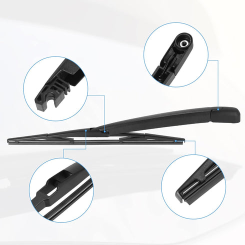 ACROPIX Rear Windshield Wiper Blade Arm Assembly Fit for Mazda CX-5 for Hyundai Accent - Pack of 2 Black...