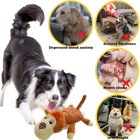 Dog Toy, Monkey Plush, Durable Chew Toy for Puppy, Medium, Large, Aggressive Chewers, Teething Relief, Interactive Sound, Lightweight...