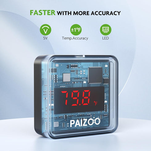Aquarium Thermometer, LED Digital Thermometer for Fish Tank with USB Power, Highly Accurate Waterproof Temperature Gauge with Suction Cup and 6.5f...