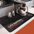 Designer Coffee Pot Mat Dish Drying Mat - 16x24 Trimmable, PU Leather Surface & Rubber Backed, Kitchen Countertop Protector, Super Absorbent, Heat...