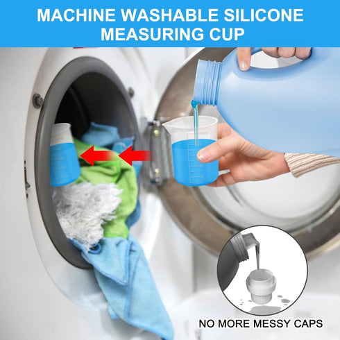 4pcs Laundry Detergent Cup,Laundry Detergent Measuring Cup,Laundry Measuring Cup,Washable Detergent Cup for Liquid Detergent,Silicone Laundry Meas...