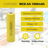 AA Rechargeable Batteries Double AA 1000mah 1.2v Nicd Rechargeable Solar Light Batteries (16 Count (Pack of 1))...