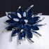 Flower Brooches Pin for Women Brides Created Crystal Brooch Blue?3Pcs?...