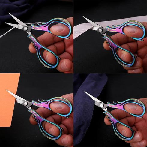 Embroidery Scissors Knitting Scissor Small Crafting Shears with Leather Case Little Scissors Cover for Sewing Threading Needlework DIY Tool 4.2in ...