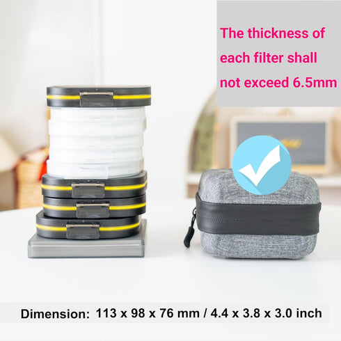 JJC Hard Shell Camera Lens Filter Case Up to 67mm (62mm 58mm 55mm 52mm 49mm 46mm 43mm 40.5mm 37mm),Water Resistant & Dustproof,Camera Filter Pouch...