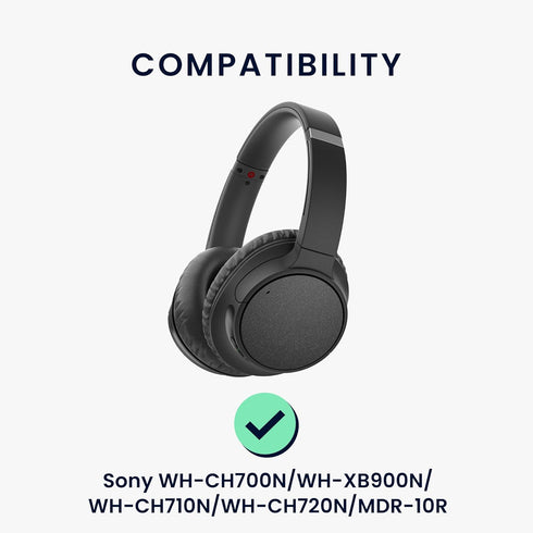 kwmobile Replacement Ear Pads Compatible with Sony WH-CH700N / WH-XB900N / WH-CH710N / WH-CH720N / MDR-10R (Set of 2) - Cooling Gel Earpads - Blac...