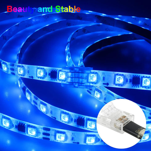 VIPMOON 12Pcs 3Pin LED Strip Light Connectors Strip to Strip Quick Connection for 10mm Wide Waterproof or Non-Waterproof WS2811 WS2812B Gapless So...