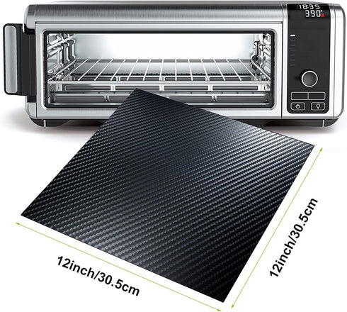 SP101 Fryer Oven Liners, 4 Pack Black 12"x12" Heat Resistant, Non-Stick Baking Mats Compatible with Ninja Foodi Air, Reusable Toaster Oven Accesso...