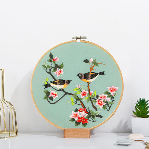 Santune 3 Pack Embroidery Kits for Adults Cross Stitch Kits for Beginners Hand Embroidery with Bird Patterns and Instructions Hobby Kits for Adult...