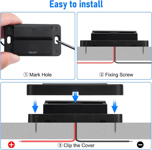 Linkstyle 4PCS RV USB Outlet, 30W Dual PD3.0 USB C Ports & 18W QC3.0 USB A Port Charger Socket, ON/Off Button, for Car Marine...