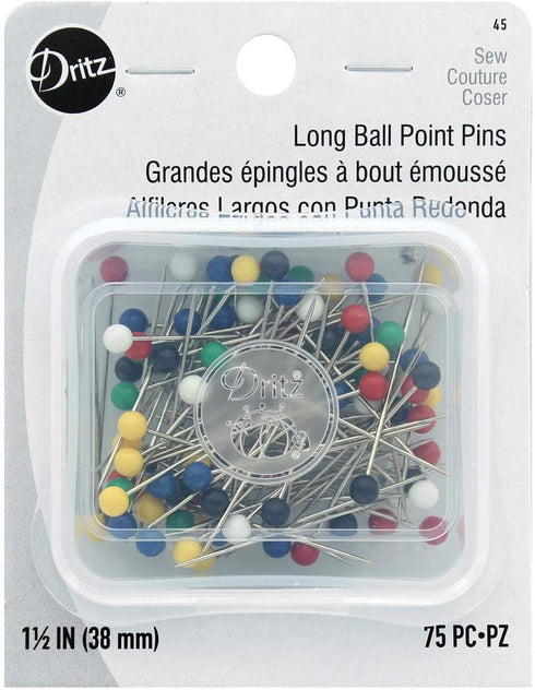 Dritz 45 Ball Point Pins, Long, 1-1/2-Inch (75-Count)...