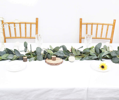 DearHouse 6.2 Feet Eucalyptus Garland Artificial Silk Eucalyptus Leaves Vines Handmade Garland Greenery Wedding Home Backdrop Arch Wall Decor...