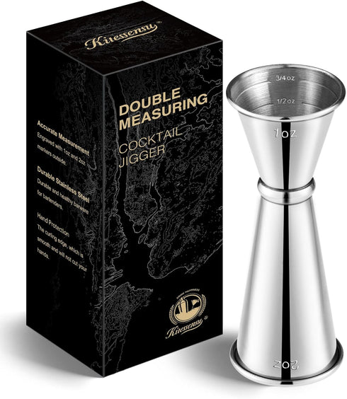 KITESSENSU Jigger for Bartending, Japanese Jigger 2 oz 1 oz with Measurements Inside, 18/8 Stainless Steel Cocktail Jiggers...