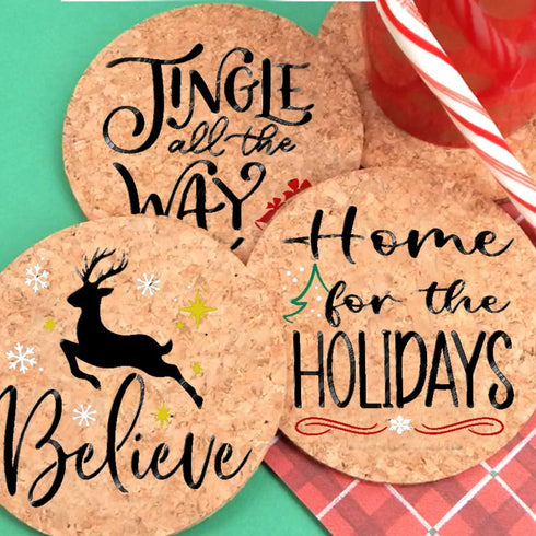 Christmas Stencils for Painting on Wood 12 Inch & 6 Inch - Large Round Holiday Stencils for Crafts Reusable for Signs, Canvas, Fabric & More – Gri...
